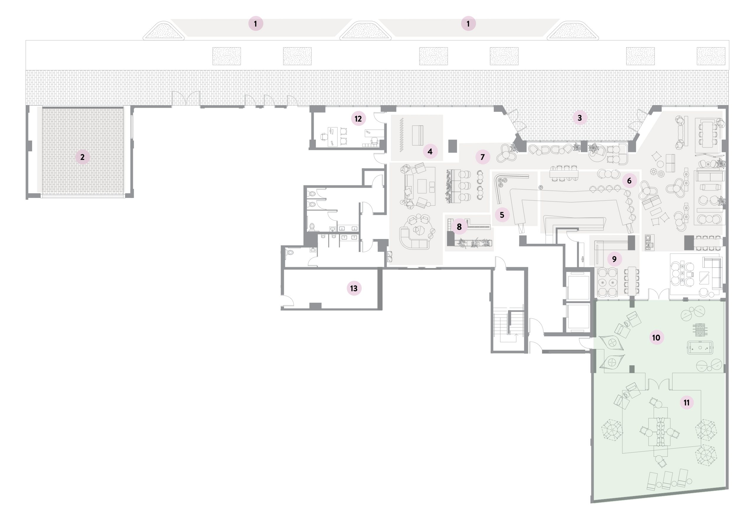 Domus Brickell Park lobby amenity plan